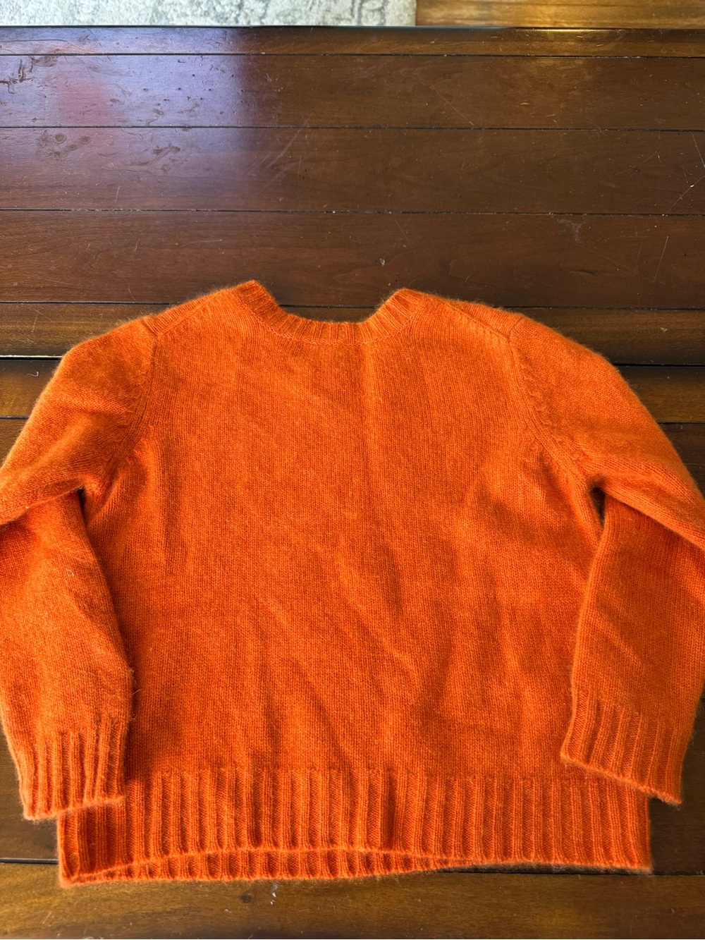 Kids 100% Cashmere Orange Sweater - Picture 3 of 3